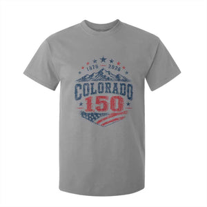 Colorado Rocky Mountains 150th Anniversary T Shirt For Kid Sesquicentennial 1876 2026 Patriotic Graphic TS02 Sport Gray Print Your Wear