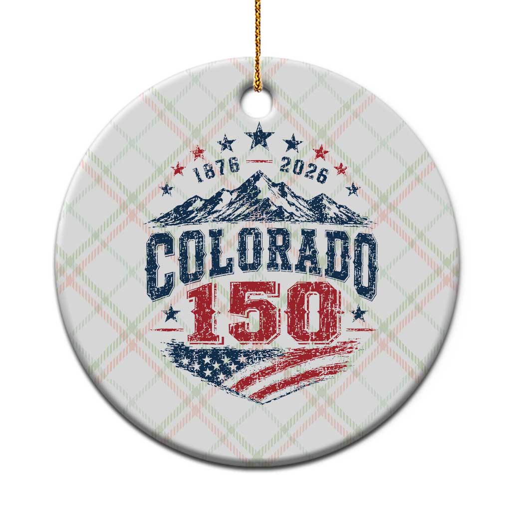 Colorado Rocky Mountains 150th Anniversary Ceramic Ornament Sesquicentennial 1876 2026 Patriotic Graphic TS02 1pc Christmas Plaid Print Your Wear