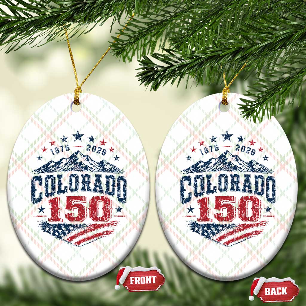 Colorado Rocky Mountains 150th Anniversary Ceramic Ornament Sesquicentennial 1876 2026 Patriotic Graphic TS02 Print Your Wear