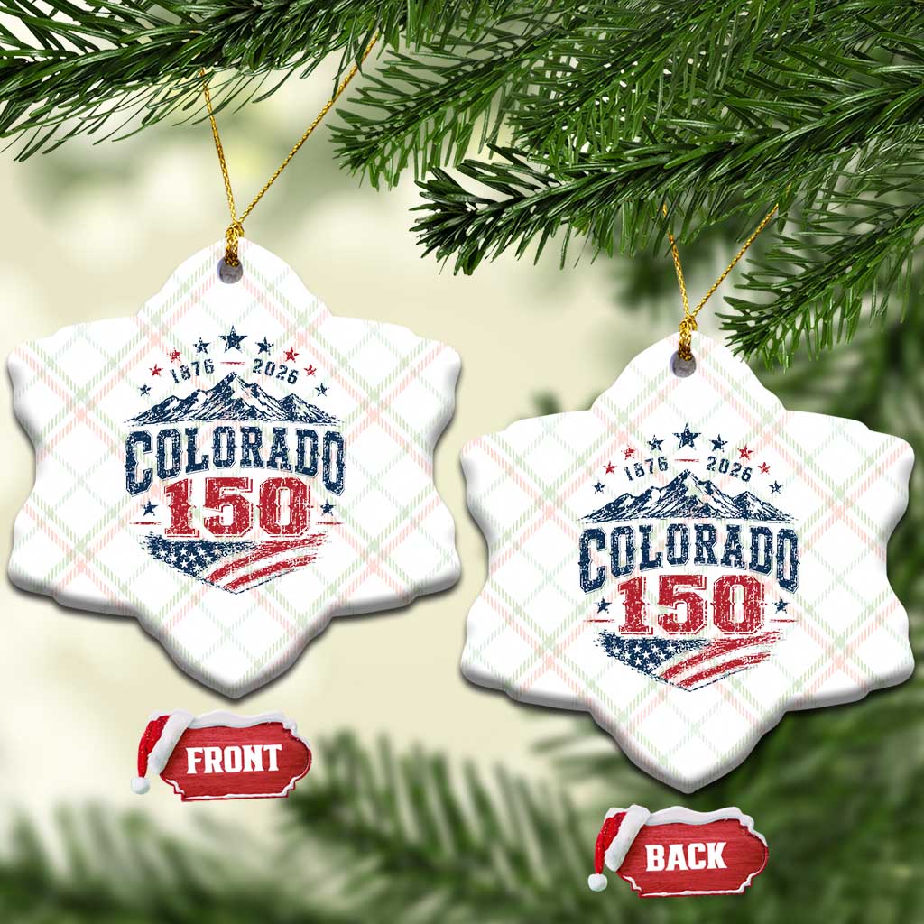Colorado Rocky Mountains 150th Anniversary Ceramic Ornament Sesquicentennial 1876 2026 Patriotic Graphic TS02 Print Your Wear