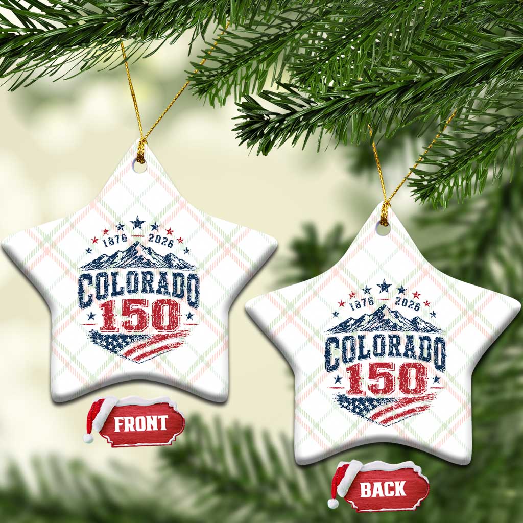 Colorado Rocky Mountains 150th Anniversary Ceramic Ornament Sesquicentennial 1876 2026 Patriotic Graphic TS02 Print Your Wear