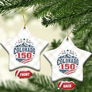 Colorado Rocky Mountains 150th Anniversary Ceramic Ornament Sesquicentennial 1876 2026 Patriotic Graphic TS02 Print Your Wear