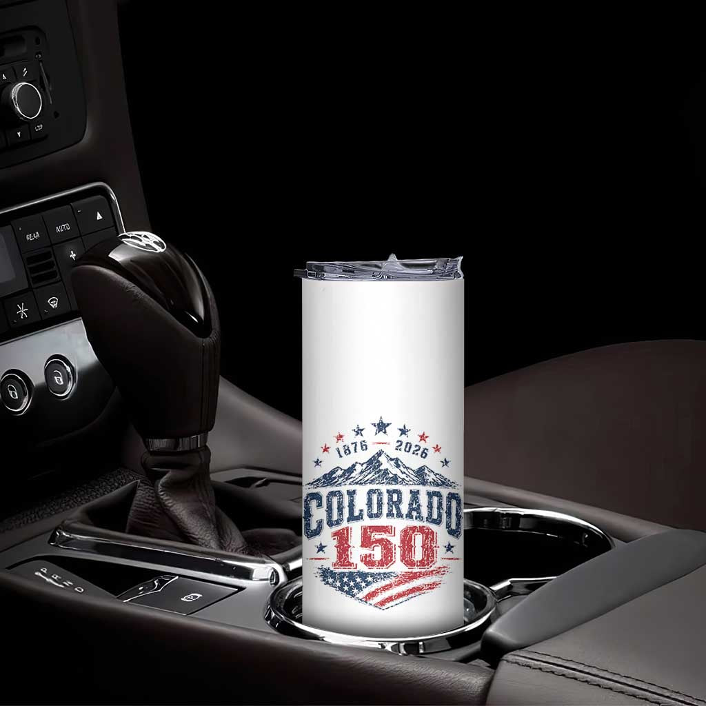 Colorado Rocky Mountains 150th Anniversary Skinny Tumbler Sesquicentennial 1876 2026 Patriotic Graphic TS02 Print Your Wear