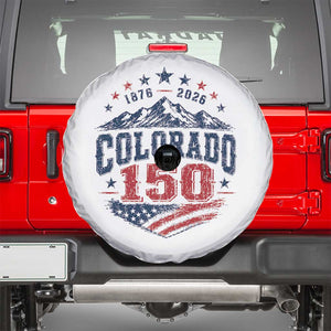 Colorado Rocky Mountains 150th Anniversary Spare Tire Cover Sesquicentennial 1876 2026 Patriotic Graphic TS02 White Print Your Wear