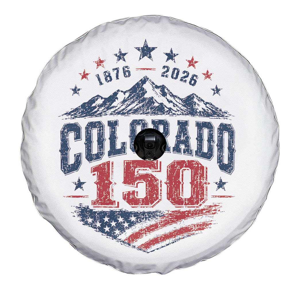 Colorado Rocky Mountains 150th Anniversary Spare Tire Cover Sesquicentennial 1876 2026 Patriotic Graphic TS02 Print Your Wear