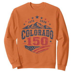 Colorado Rocky Mountains 150th Anniversary Sweatshirt Sesquicentennial 1876 2026 Patriotic Graphic TS02 Orange Print Your Wear