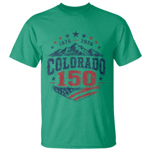 Colorado Rocky Mountains 150th Anniversary T Shirt Sesquicentennial 1876 2026 Patriotic Graphic TS02 Irish Green Print Your Wear