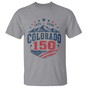 Colorado Rocky Mountains 150th Anniversary T Shirt Sesquicentennial 1876 2026 Patriotic Graphic TS02 Sport Gray Print Your Wear