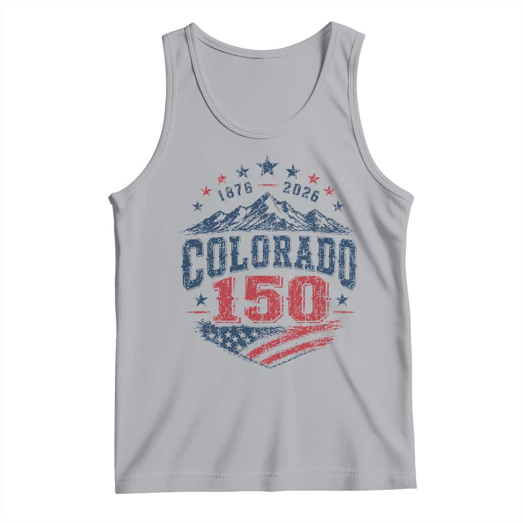 Colorado Rocky Mountains 150th Anniversary Tank Top Sesquicentennial 1876 2026 Patriotic Graphic TS02 Athletic Heather Print Your Wear