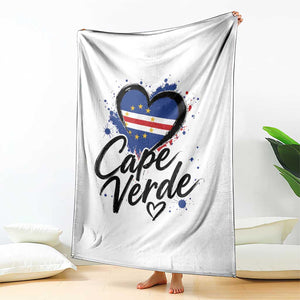 Cape Verde Flag Heart Throw Blanket Cabo Verde Pride Verdean Love TS02 Print Your Wear