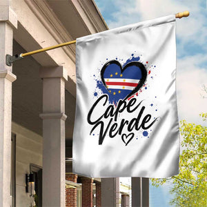 Cape Verde Flag Heart Garden Flag Cabo Verde Pride Verdean Love TS02 Print Your Wear