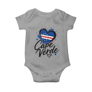 Cape Verde Flag Heart Baby Onesie Cabo Verde Pride Verdean Love