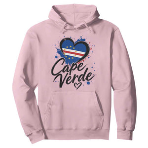Cape Verde Flag Heart Hoodie Cabo Verde Pride Verdean Love