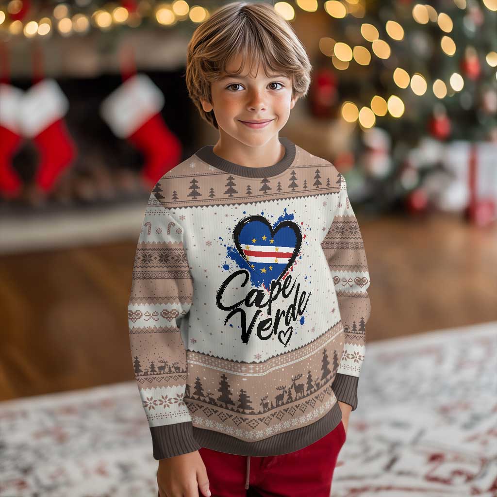 Cape Verde Flag Heart Ugly Christmas Sweater Cabo Verde Pride Verdean Love