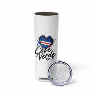 Cape Verde Flag Heart Skinny Tumbler Cabo Verde Pride Verdean Love TS02 Print Your Wear