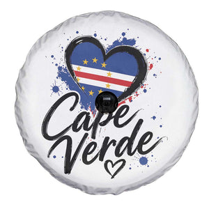 Cape Verde Flag Heart Spare Tire Cover Cabo Verde Pride Verdean Love TS02 Print Your Wear