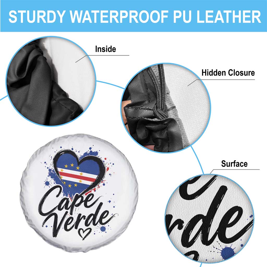 Cape Verde Flag Heart Spare Tire Cover Cabo Verde Pride Verdean Love TS02 Print Your Wear