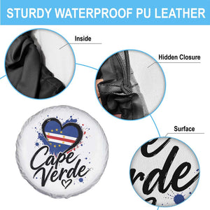 Cape Verde Flag Heart Spare Tire Cover Cabo Verde Pride Verdean Love TS02 Print Your Wear