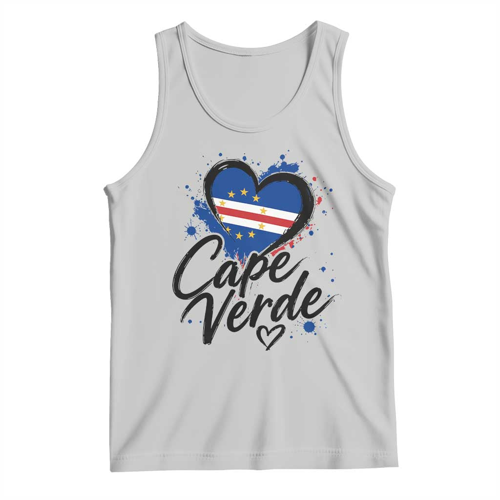 Cape Verde Flag Heart Tank Top Cabo Verde Pride Verdean Love