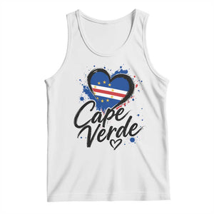 Cape Verde Flag Heart Tank Top Cabo Verde Pride Verdean Love