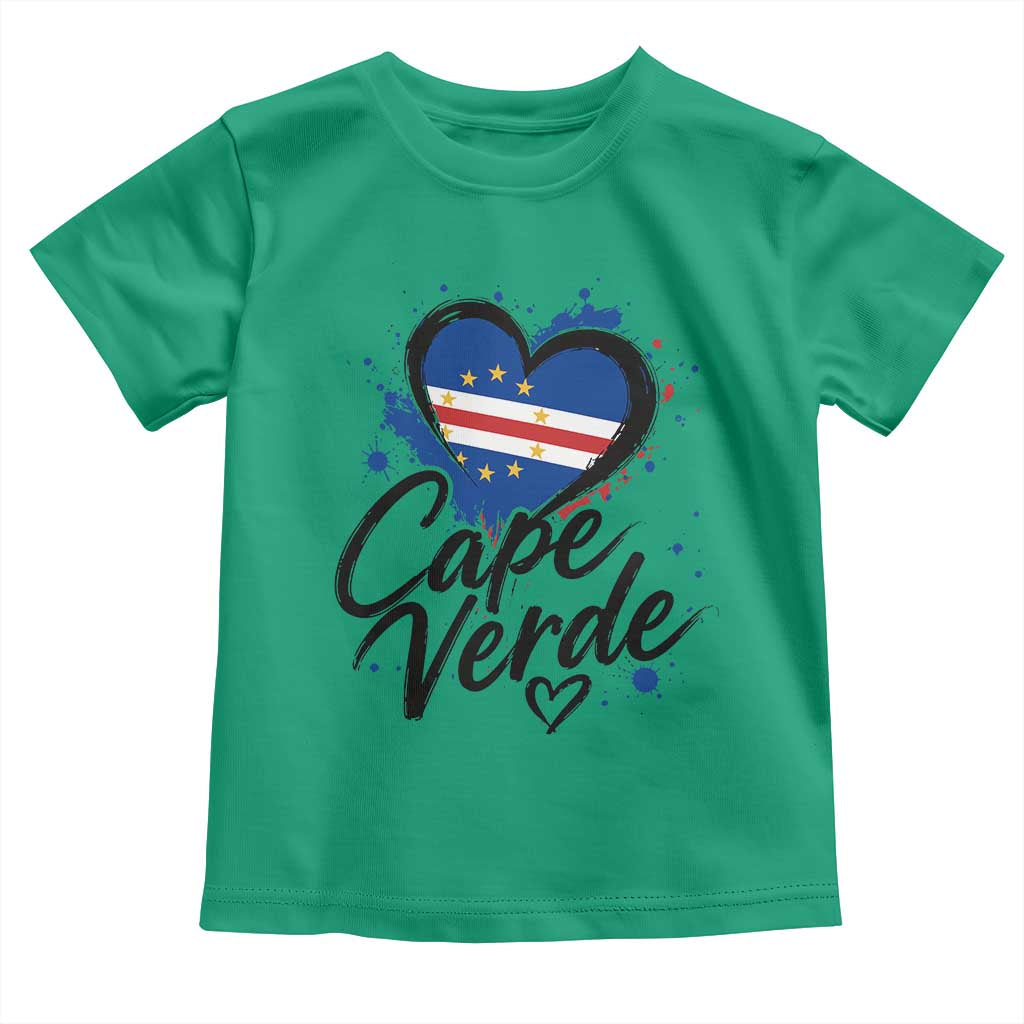 Cape Verde Flag Heart Toddler T Shirt Cabo Verde Pride Verdean Love