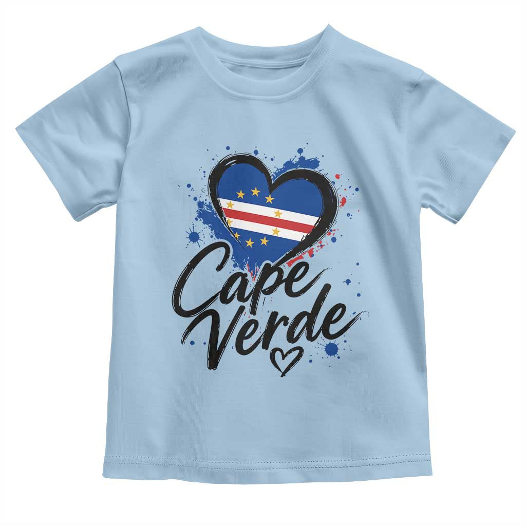 Cape Verde Flag Heart Toddler T Shirt Cabo Verde Pride Verdean Love
