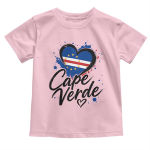 Cape Verde Flag Heart Toddler T Shirt Cabo Verde Pride Verdean Love