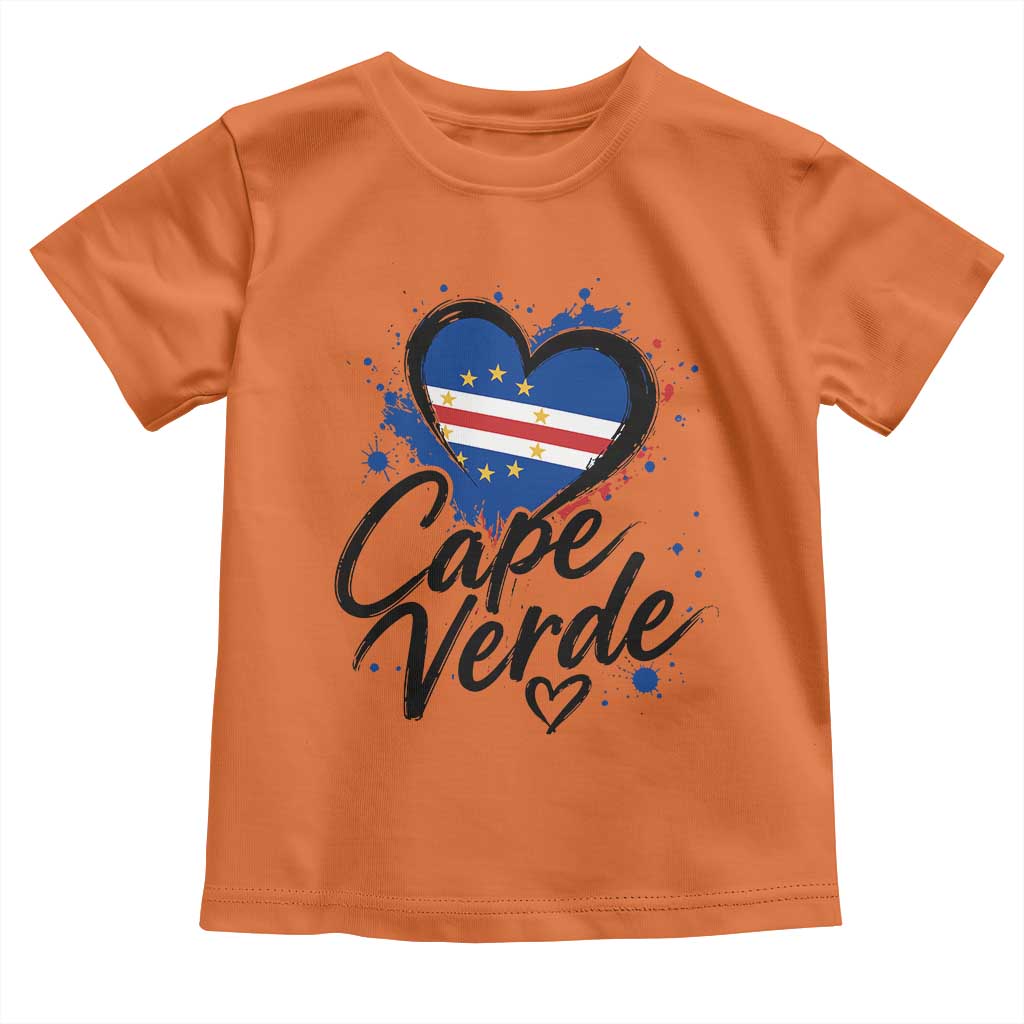 Cape Verde Flag Heart Toddler T Shirt Cabo Verde Pride Verdean Love