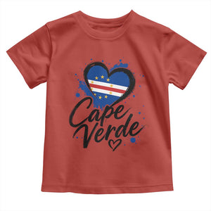 Cape Verde Flag Heart Toddler T Shirt Cabo Verde Pride Verdean Love