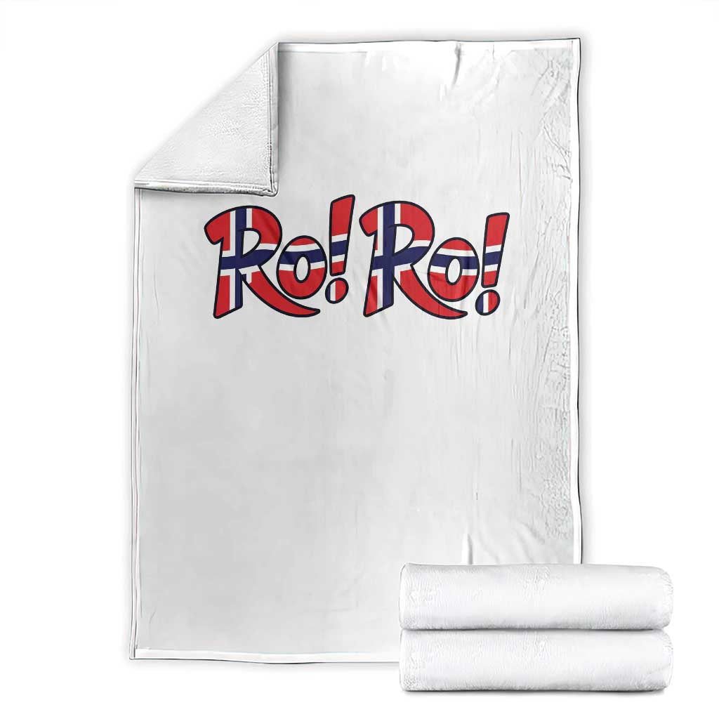 Funny Norway Flag Ro Ro Typography Graphic Throw Blanket Norge Norwegian Flag Football Fans TS02 White Print Your Wear