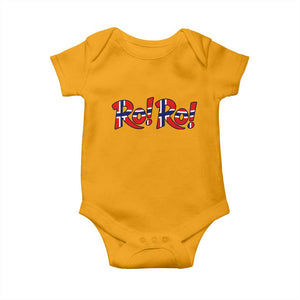 Funny Norway Flag Ro Ro Typography Graphic Baby Onesie Norge Norwegian Flag Football Fans TS02 Gold Print Your Wear