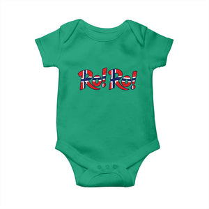 Funny Norway Flag Ro Ro Typography Graphic Baby Onesie Norge Norwegian Flag Football Fans TS02 Irish Green Print Your Wear