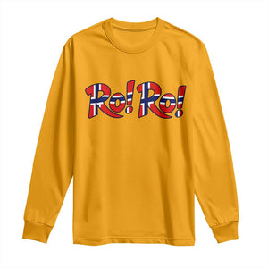 Funny Norway Flag Ro Ro Typography Graphic Long Sleeve Shirt Norge Norwegian Flag Football Fans TS02 Gold Print Your Wear