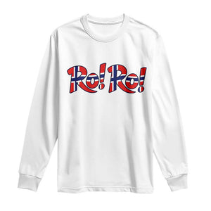 Funny Norway Flag Ro Ro Typography Graphic Long Sleeve Shirt Norge Norwegian Flag Football Fans TS02 White Print Your Wear