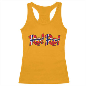 Funny Norway Flag Ro Ro Typography Graphic Racerback Tank Top Norge Norwegian Flag Football Fans TS02 Gold Print Your Wear