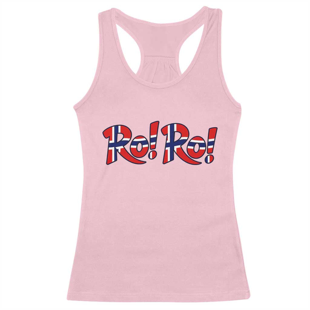 Funny Norway Flag Ro Ro Typography Graphic Racerback Tank Top Norge Norwegian Flag Football Fans TS02 Light Pink Print Your Wear
