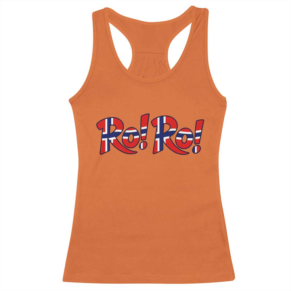 Funny Norway Flag Ro Ro Typography Graphic Racerback Tank Top Norge Norwegian Flag Football Fans TS02 Orange Print Your Wear
