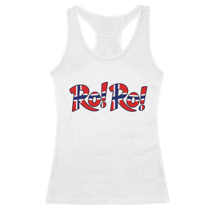 Funny Norway Flag Ro Ro Typography Graphic Racerback Tank Top Norge Norwegian Flag Football Fans TS02 White Print Your Wear