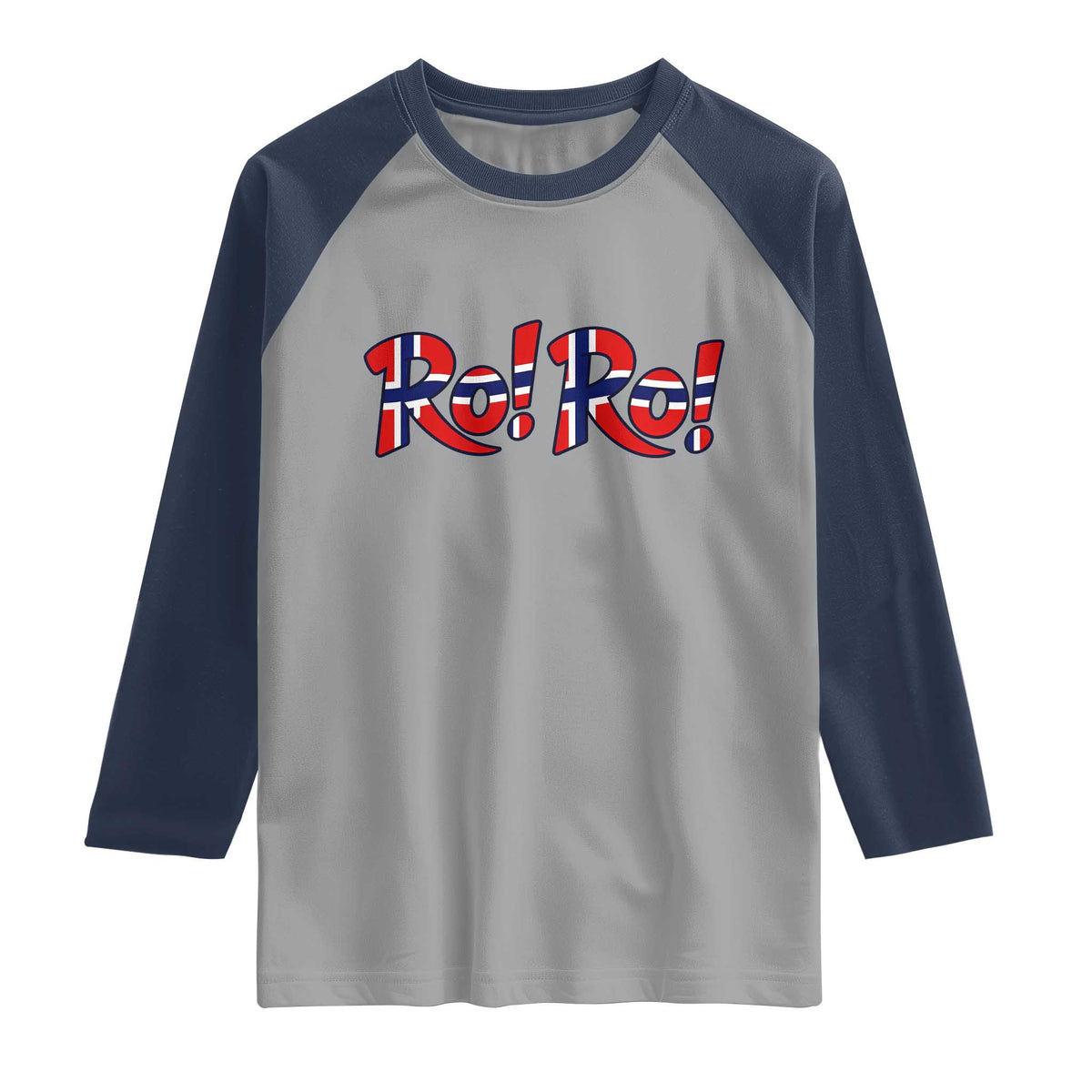 Funny Norway Flag Ro Ro Typography Graphic Raglan Shirt Norge Norwegian Flag Football Fans TS02 Sport Gray Navy Print Your Wear