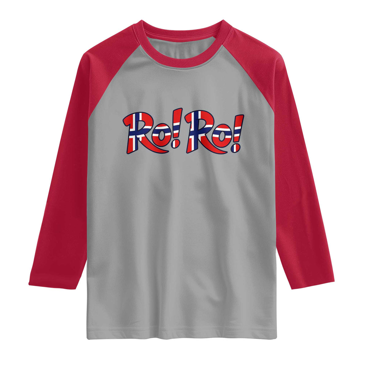 Funny Norway Flag Ro Ro Typography Graphic Raglan Shirt Norge Norwegian Flag Football Fans TS02 Sport Gray Red Print Your Wear