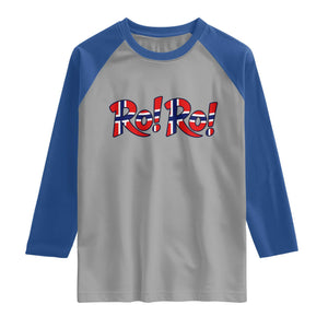 Funny Norway Flag Ro Ro Typography Graphic Raglan Shirt Norge Norwegian Flag Football Fans TS02 Sport Gray Royal Print Your Wear