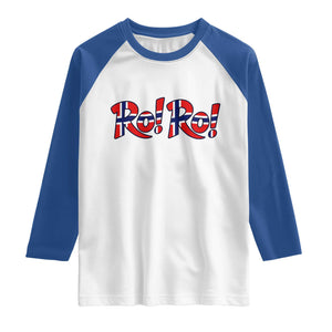 Funny Norway Flag Ro Ro Typography Graphic Raglan Shirt Norge Norwegian Flag Football Fans TS02 White Royal Print Your Wear