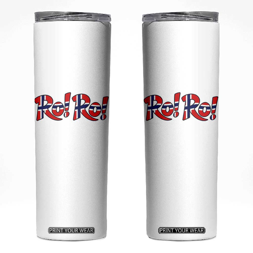 Funny Norway Flag Ro Ro Typography Graphic Skinny Tumbler Norge Norwegian Flag Football Fans TS02 White Print Your Wear