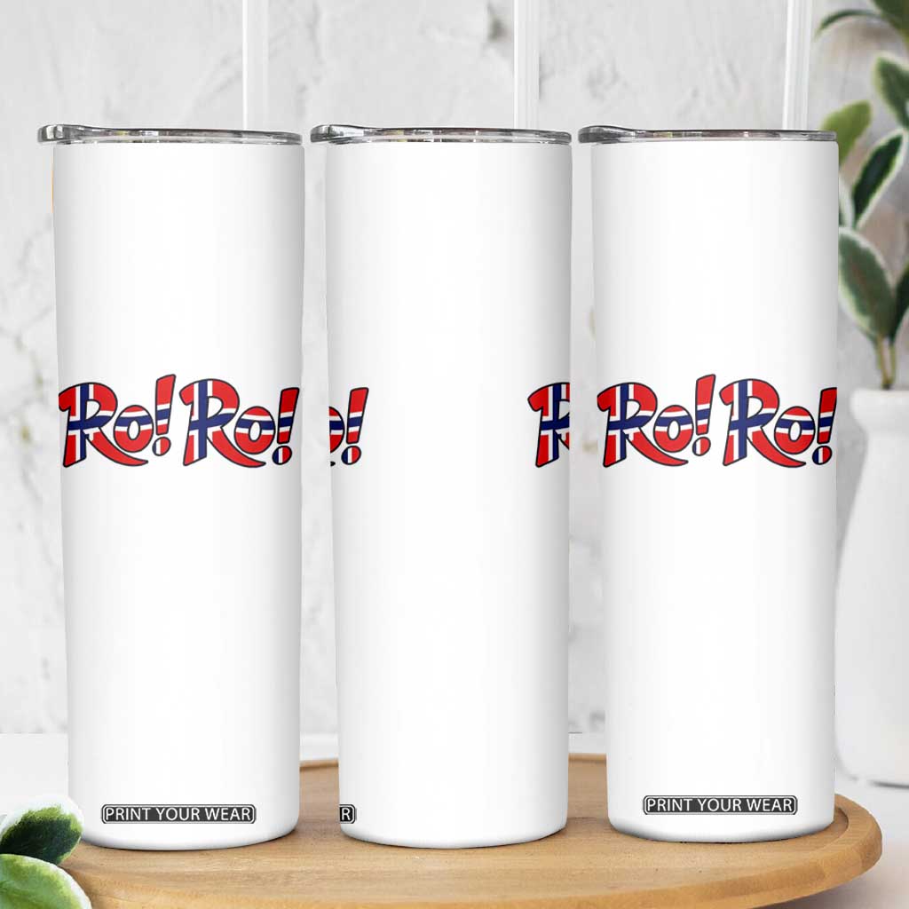 Funny Norway Flag Ro Ro Typography Graphic Skinny Tumbler Norge Norwegian Flag Football Fans TS02 Print Your Wear