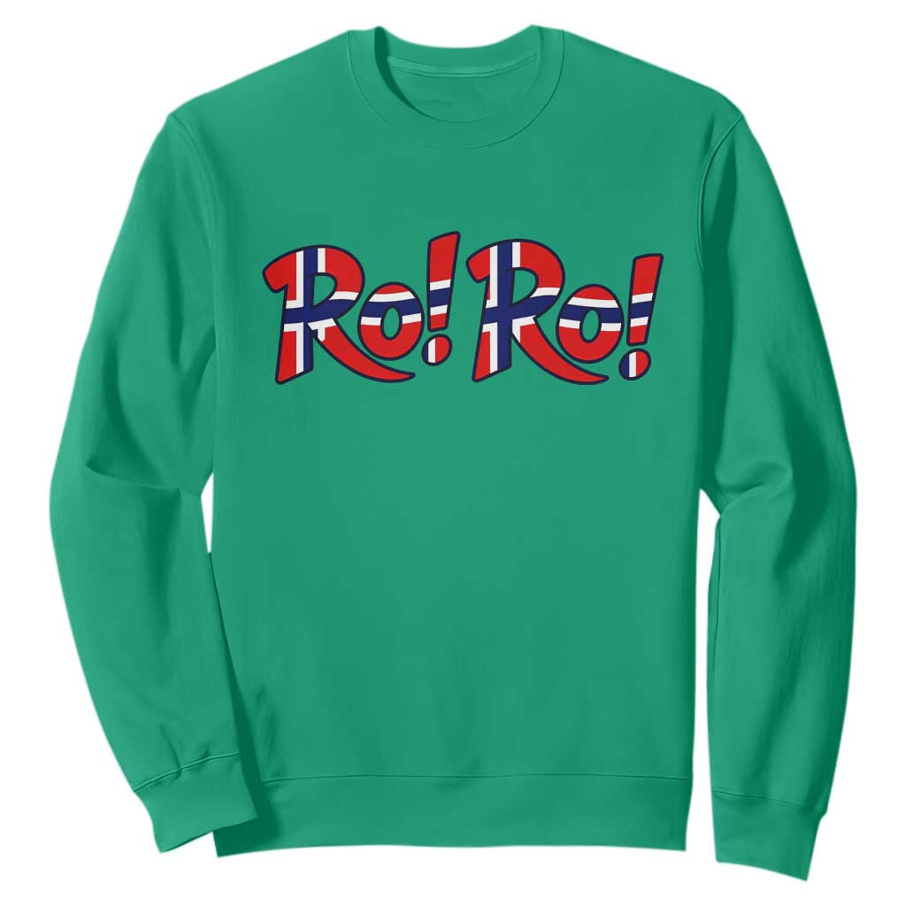 Funny Norway Flag Ro Ro Typography Graphic Sweatshirt Norge Norwegian Flag Football Fans TS02 Irish Green Print Your Wear