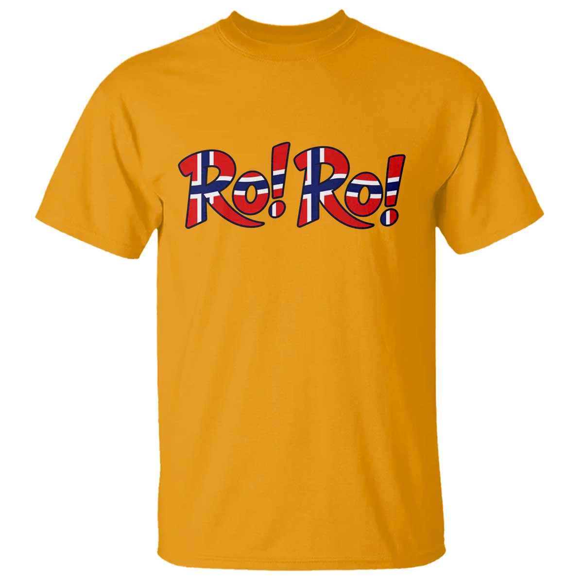 Funny Norway Flag Ro Ro Typography Graphic T Shirt Norge Norwegian Flag Football Fans TS02 Gold Print Your Wear
