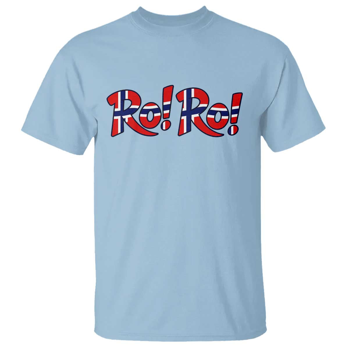 Funny Norway Flag Ro Ro Typography Graphic T Shirt Norge Norwegian Flag Football Fans TS02 Light Blue Print Your Wear