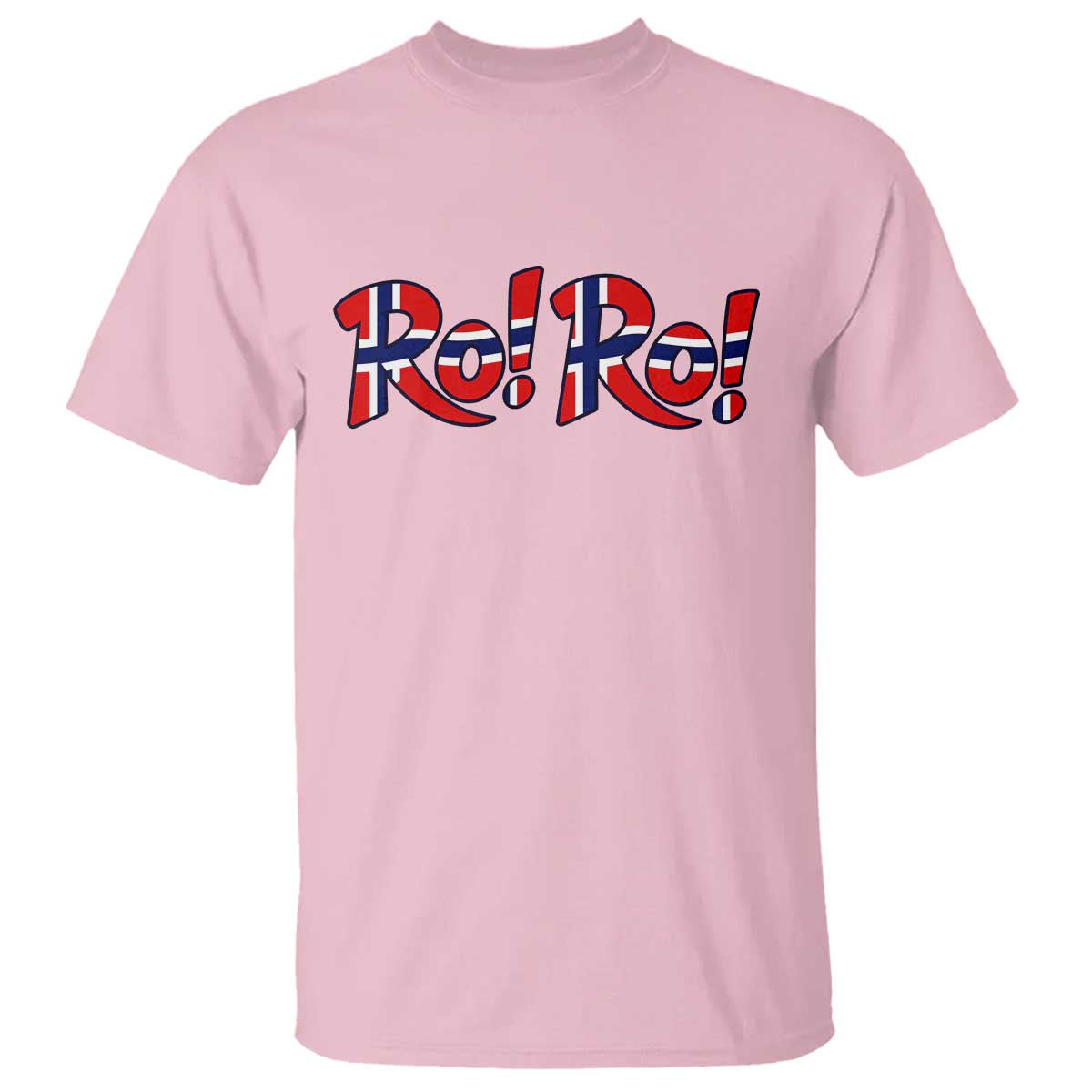 Funny Norway Flag Ro Ro Typography Graphic T Shirt Norge Norwegian Flag Football Fans TS02 Light Pink Print Your Wear