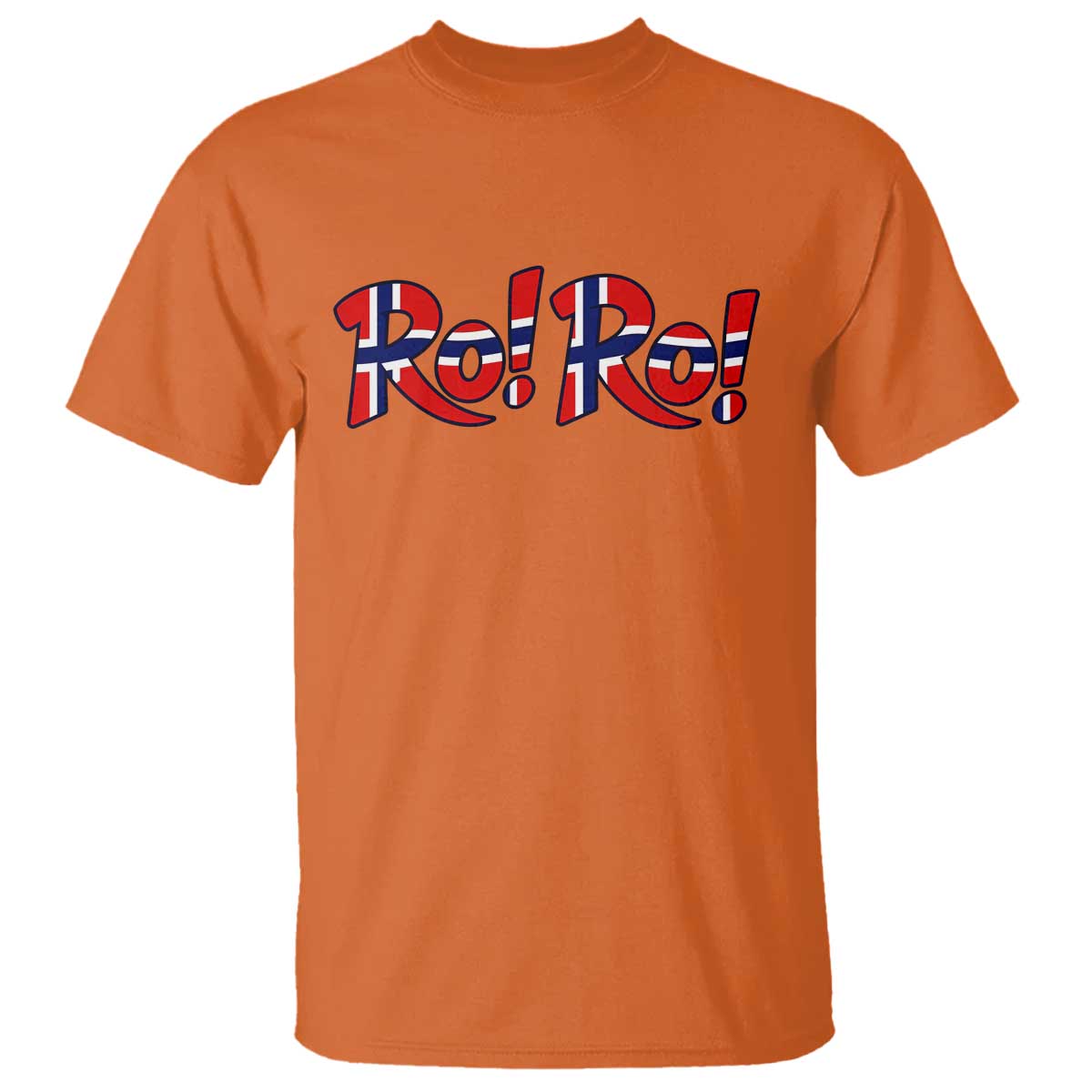 Funny Norway Flag Ro Ro Typography Graphic T Shirt Norge Norwegian Flag Football Fans TS02 Orange Print Your Wear
