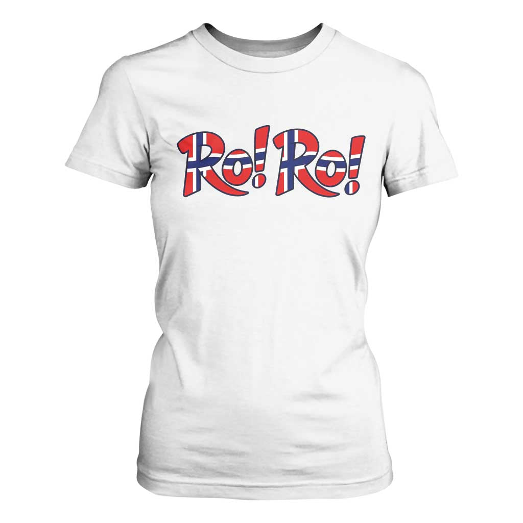 Funny Norway Flag Ro Ro Typography Graphic T Shirt For Women Norge Norwegian Flag Football Fans TS02 White Print Your Wear
